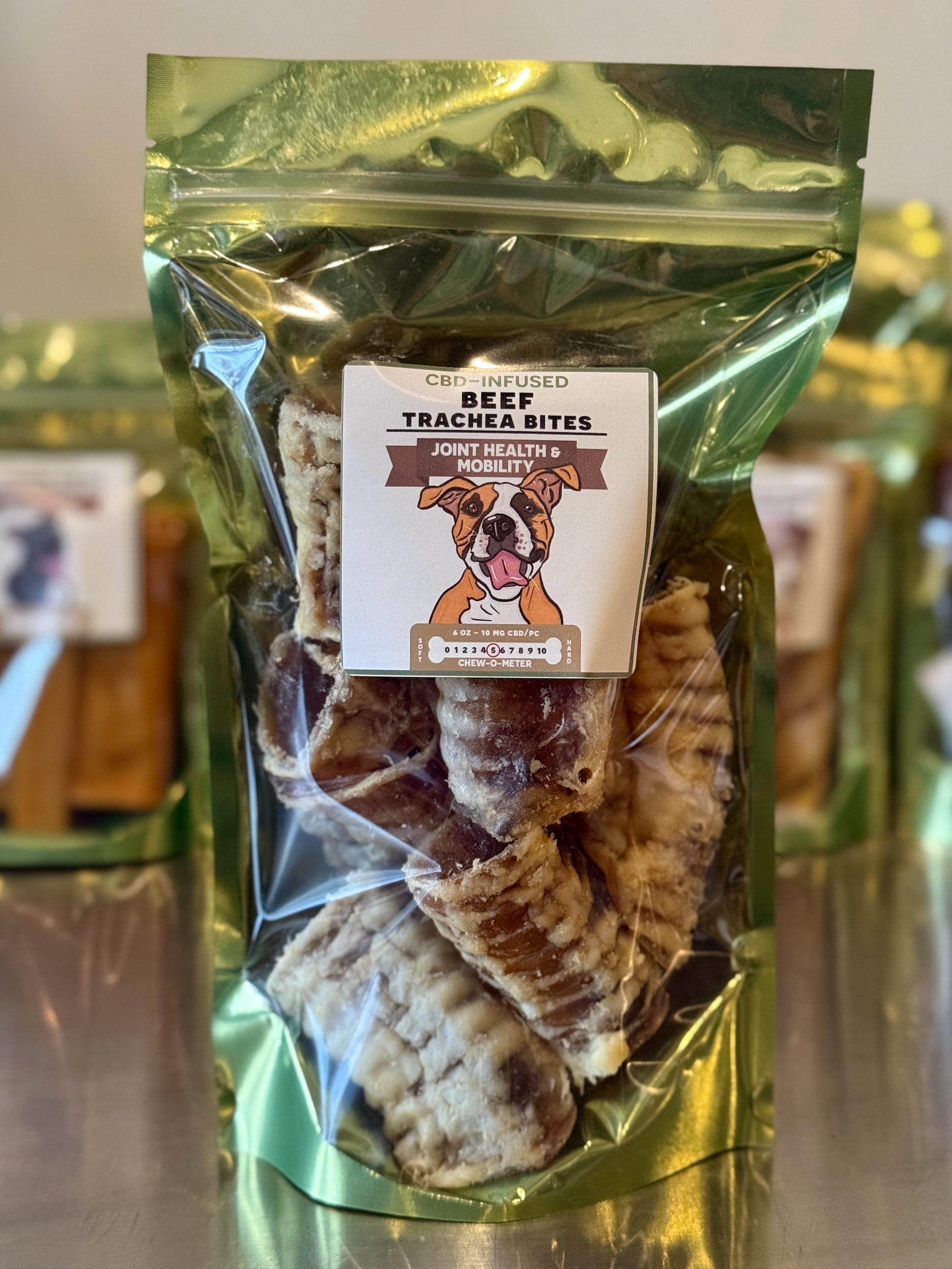 Beef Trachea Bites - 6 Oz 10 MG CBD/pc